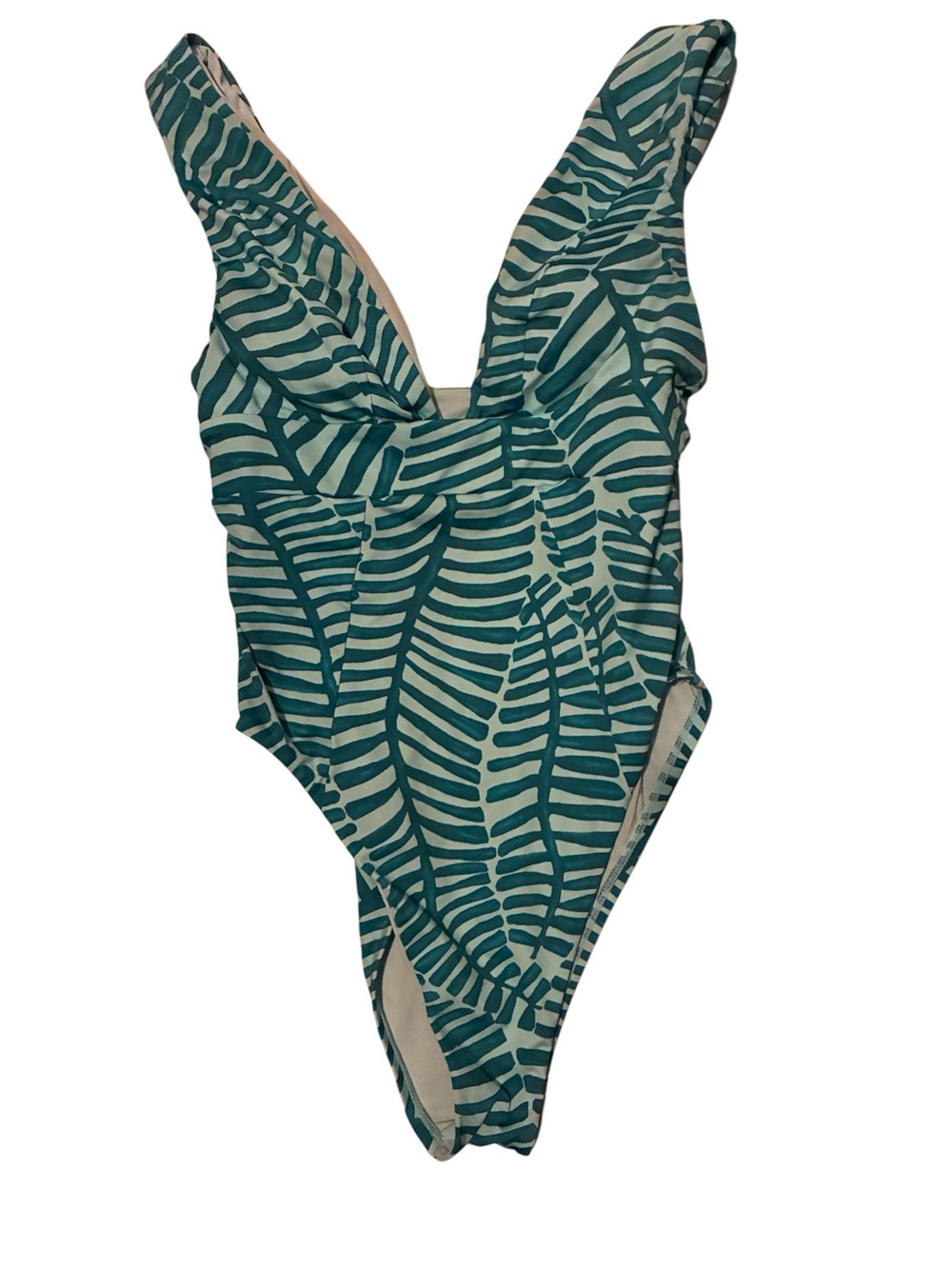 Vitamin A Teal Leaf-Print One-Piece Swim Bodysuit